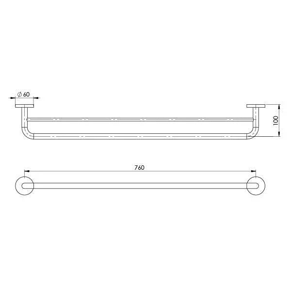 Phoenix Festival Double Towel Rail 760mm - Ideal Bathroom CentreFE811 CHR