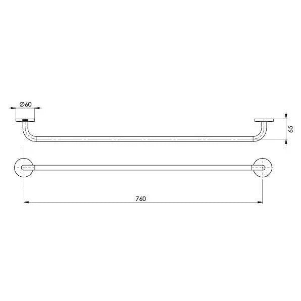 Phoenix Festival Single Towel Rail 760mm - Ideal Bathroom CentreFE802 CHR