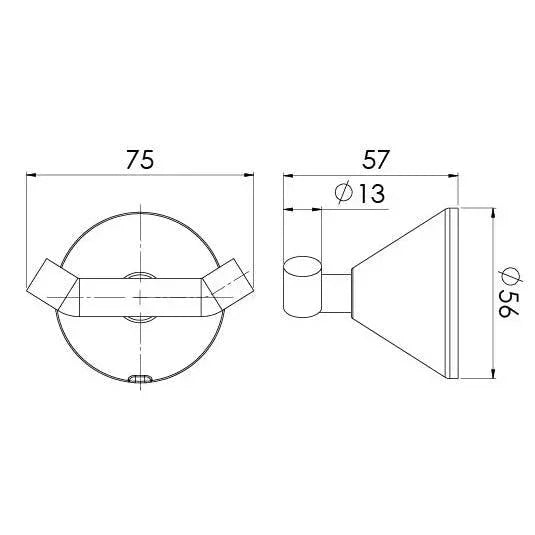 Phoenix Ivy Double Robe Hook - Ideal Bathroom CentreYV901 CHR