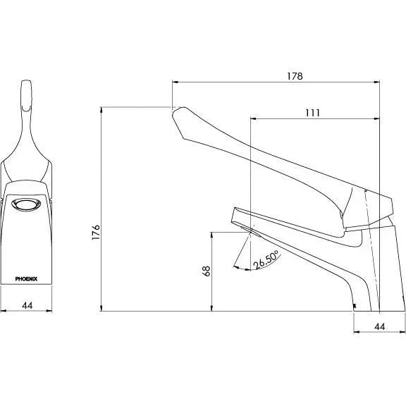 Phoenix Ivy MKII Extended Basin Mixer - Ideal Bathroom Centre155-7700-00