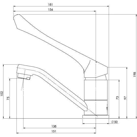 Phoenix Ivy MKII Extended Handle Swivel Basin Mixer - Ideal Bathroom Centre155-7710-00