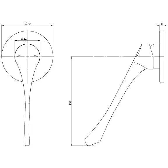Phoenix Ivy MKII Extended Handle Wall/ Shower Mixer Trim Kit - Ideal Bathroom Centre155-7805-00
