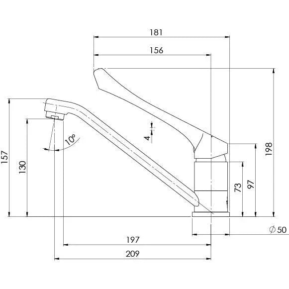 Phoenix Ivy MKII Extended Swivel Sink Mixer - Ideal Bathroom Centre155-7300-00