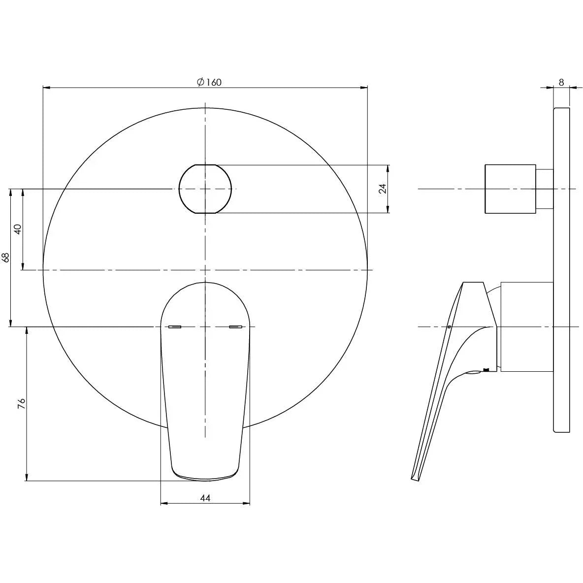 Phoenix Ivy MKII Shower/Bath Diverter Mixer Trim Kit - Ideal Bathroom Centre154-7940-10Matte Black