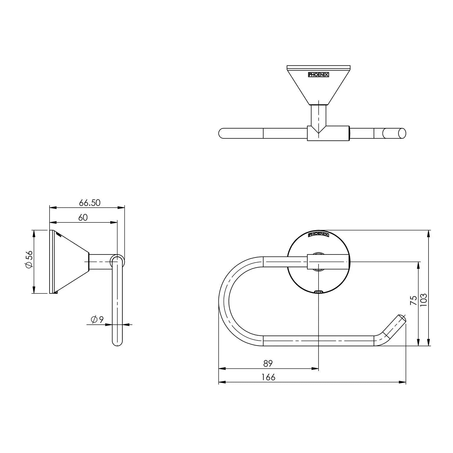 Phoenix Ivy Toilet Roll Holder - Ideal Bathroom CentreYV892 CHR