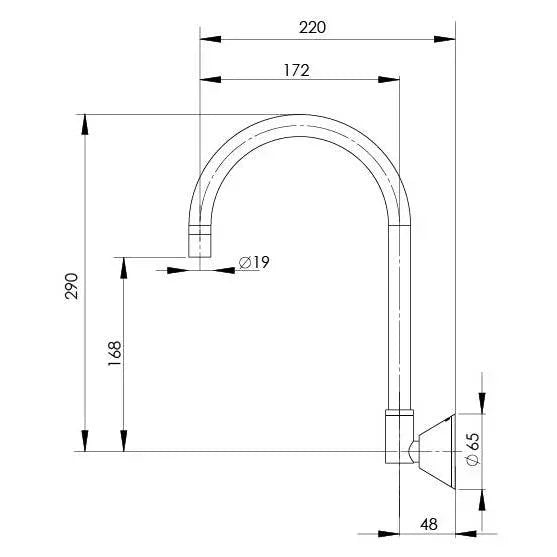 Phoenix Ivy Wall Sink Outlet 170mm - Ideal Bathroom Centre673CHR