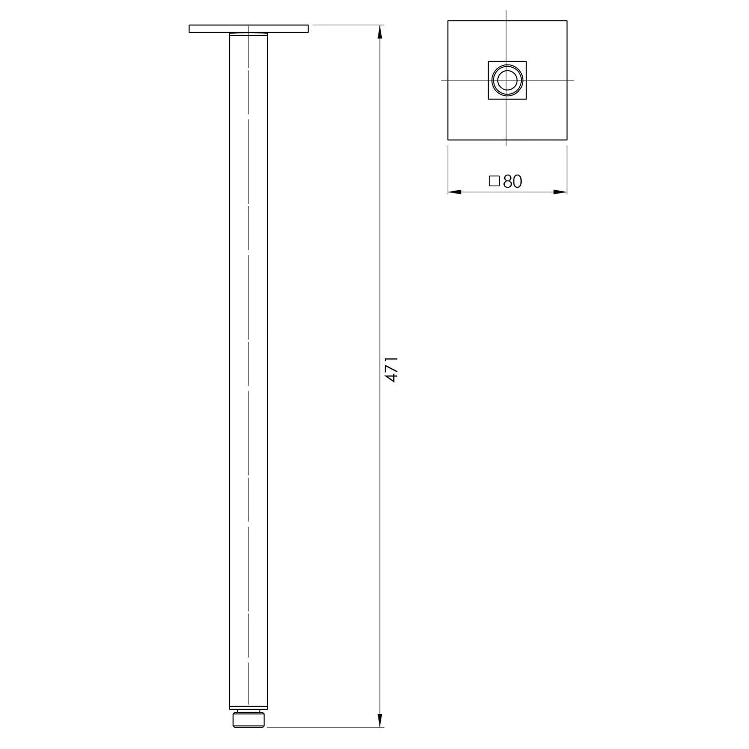 Phoenix Lexi Ceiling Arm 450mm - Ideal Bathroom CentreLE-6092-30Gun Metal