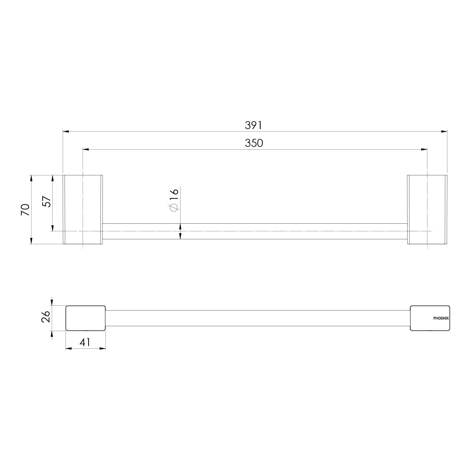 Phoenix Lexi MKII Hand Towel Holder - Ideal Bathroom Centre123-8500-40Brushed Nickel