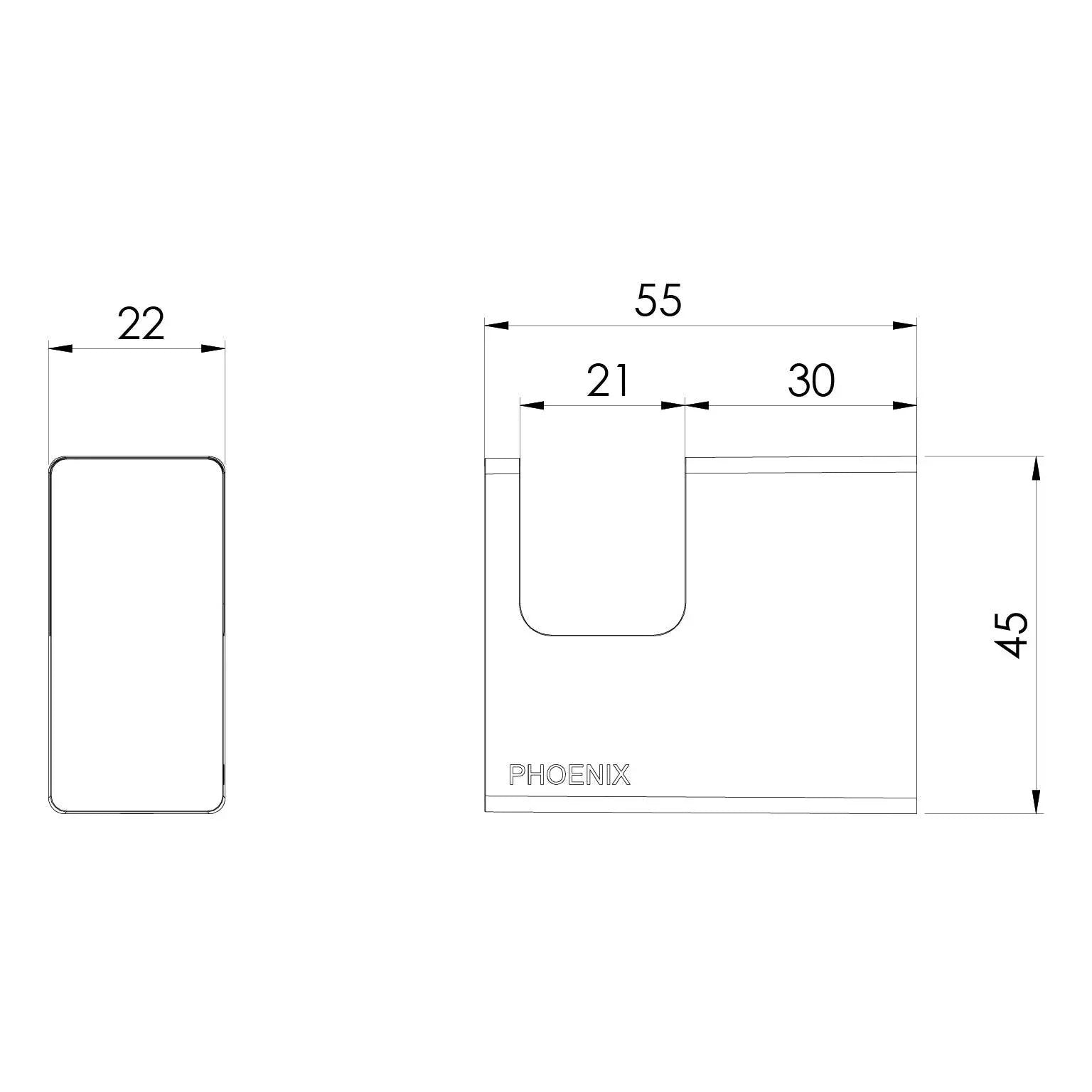 Phoenix Lexi MKII Robe Hook - Ideal Bathroom Centre123-8400-40Brushed Nickel