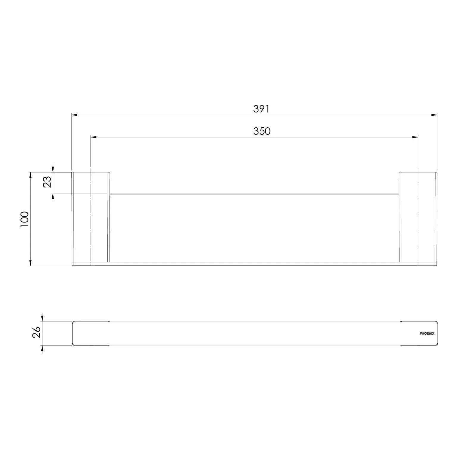 Phoenix Lexi MKII Shower Shelf - Ideal Bathroom Centre123-8600-40Brushed Nickel