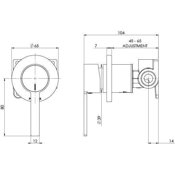 Phoenix Lexi MKII Shower/Wall Mixer - Ideal Bathroom Centre123-7800-40Brushed Nickel