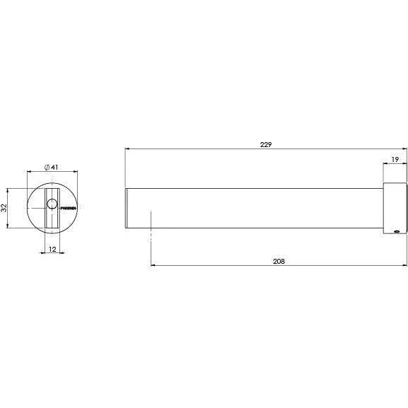 Phoenix Lexi MKII Wall Bath Spout 200mm - Ideal Bathroom Centre123-7620-40Brushed Nickel