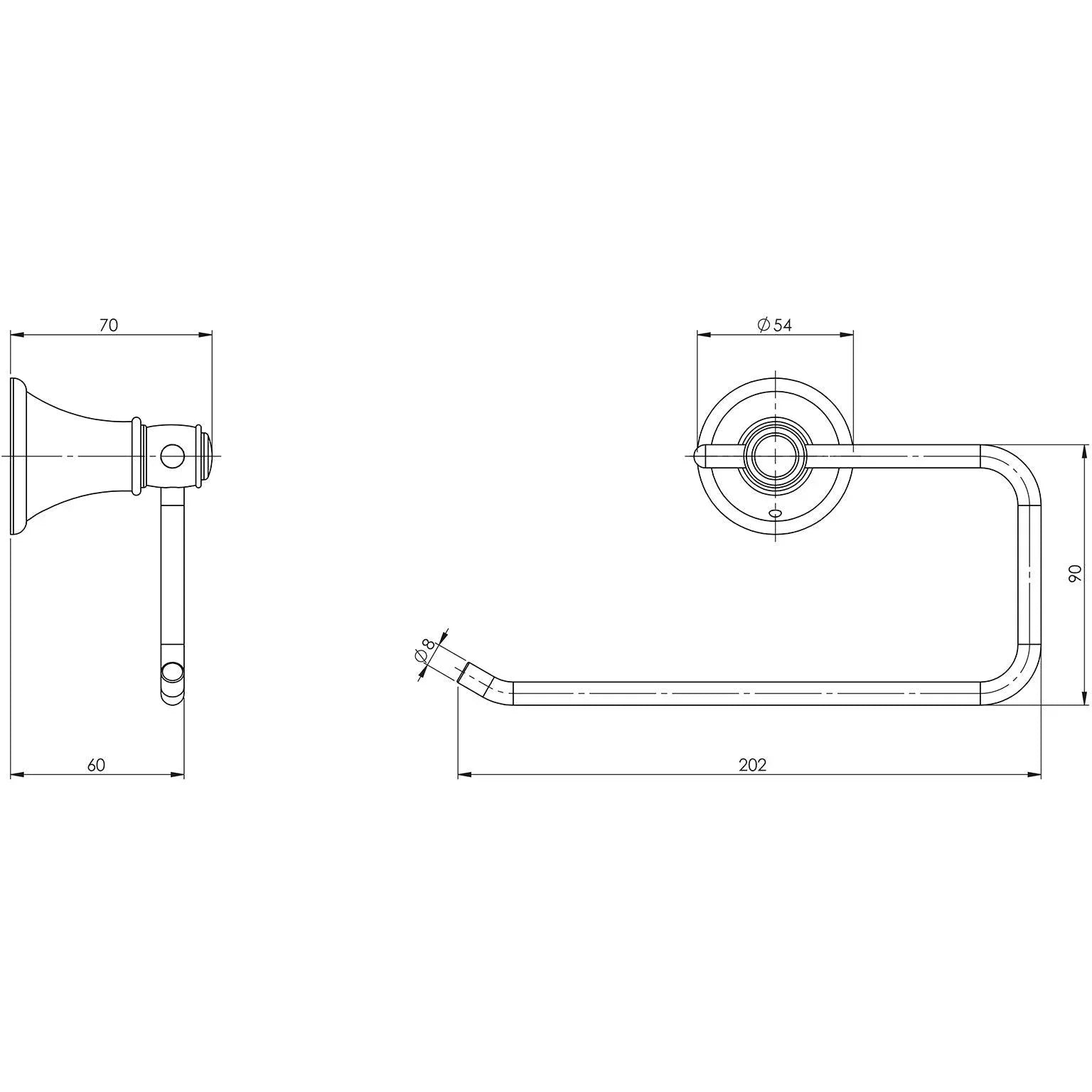 Phoenix Nostalgia Hand Towel Holders - Ideal Bathroom CentreNS893-40Brushed Nickel