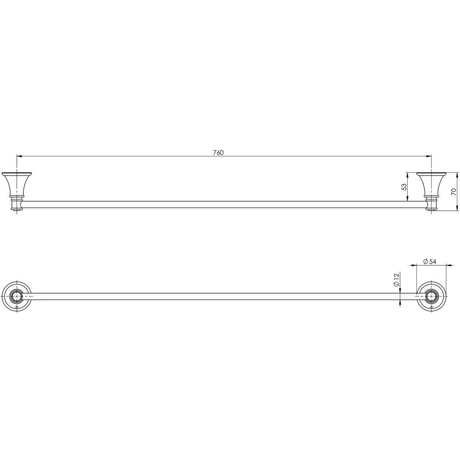 Phoenix Nostalgia Single Towel Rail 760mm - Ideal Bathroom CentreNS802-40Brushed Nickel
