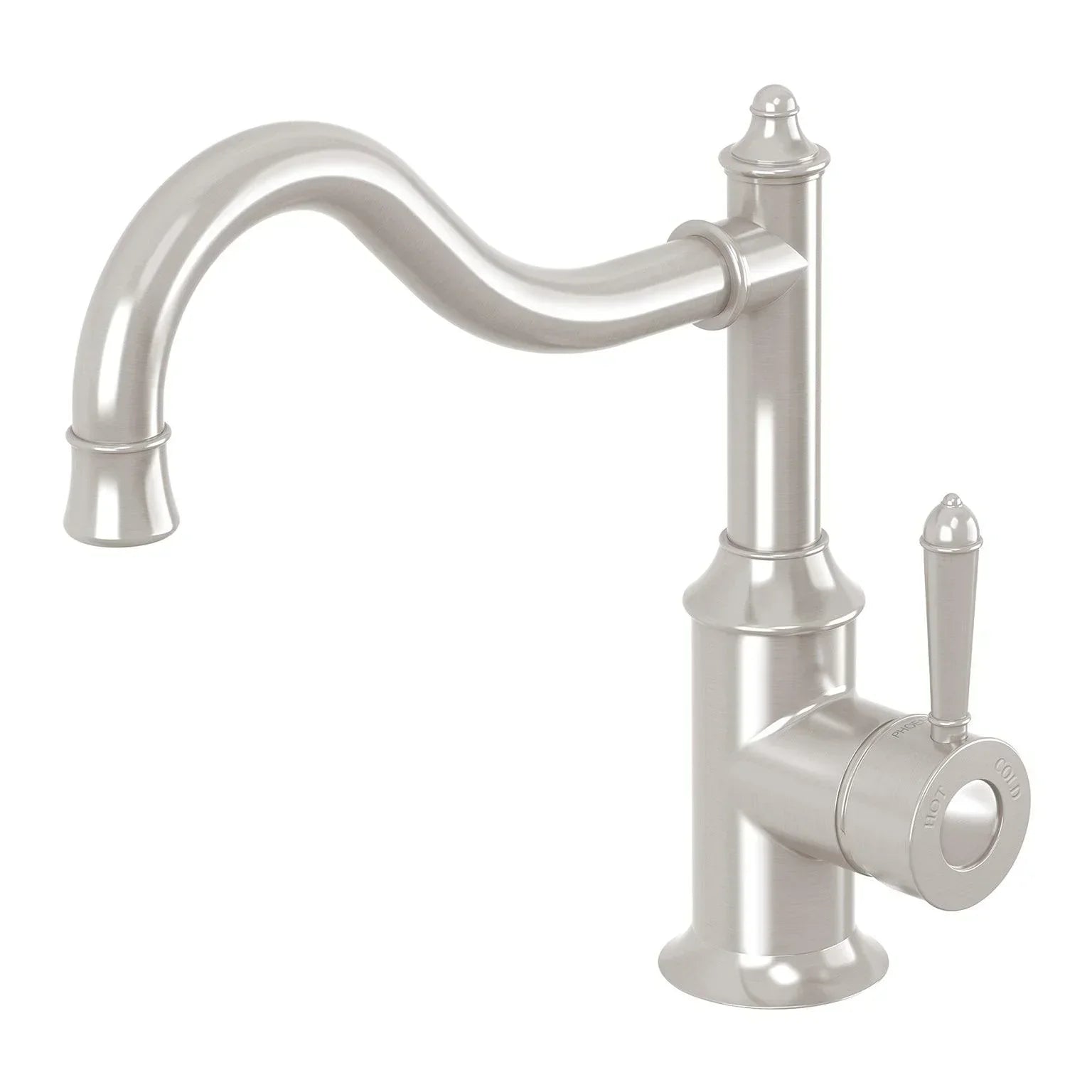 Phoenix Nostalgia Sink Mixer 220mm Shepherds Crook - Ideal Bathroom CentreNS738-40Brushed Nickel