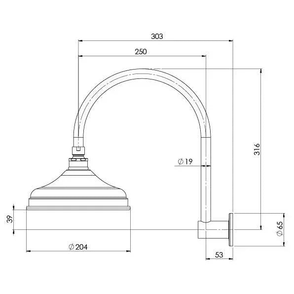 Phoenix Nostalgia Vintage Shower Arm & Rose - Ideal Bathroom CentreNS125-40Brushed Nickel