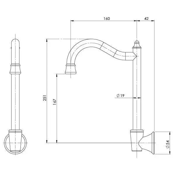 Phoenix Nostalgia Wall Sink Outlet Shepherds Crook - Ideal Bathroom CentreNS073CHR