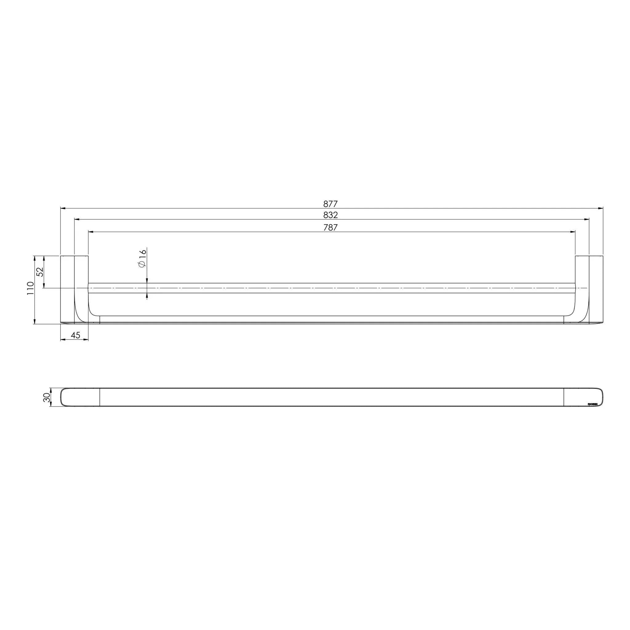 Phoenix Nuage Double Towel Rail 800mm - Ideal Bathroom Centre129-8130-80Matte White