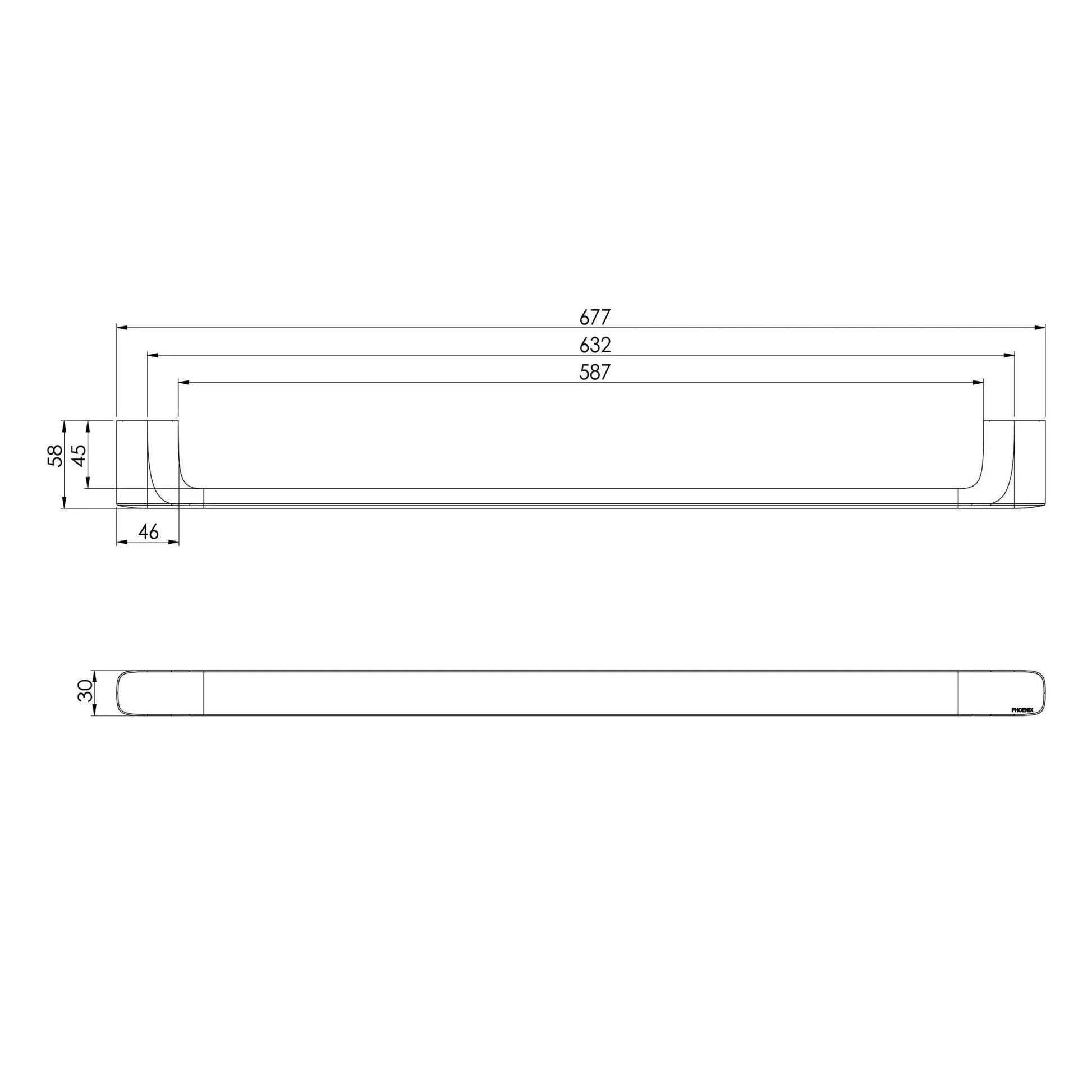 Phoenix Nuage Single Towel Rail 600mm - Ideal Bathroom Centre129-8010-80Matte White