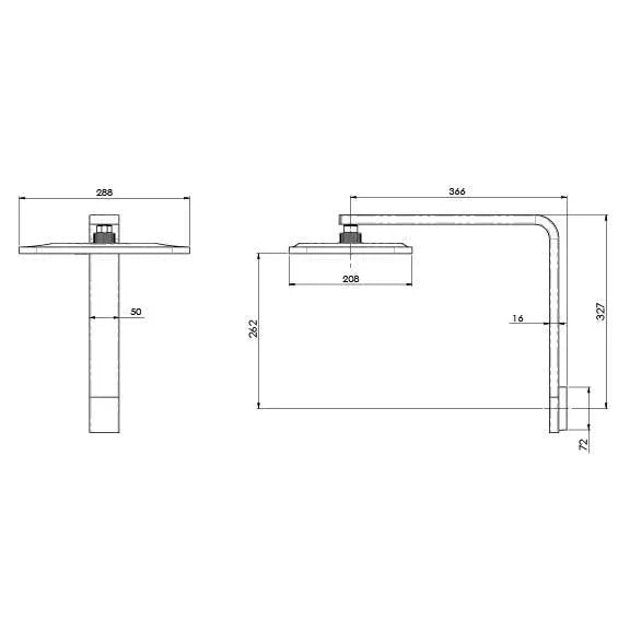 Phoenix NX Orli Shower Arm & Rose - Ideal Bathroom Centre607-5100-10Matte Black