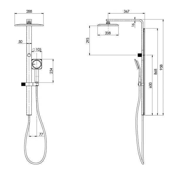 Phoenix NX Orli Twin Shower - Ideal Bathroom Centre607-6500-10Matte Black