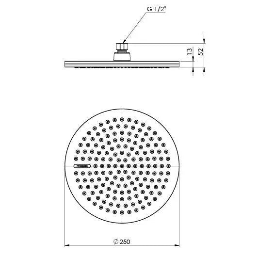 Phoenix NX Quil Shower Rose - Ideal Bathroom Centre606-5000-40Brushed Nickel