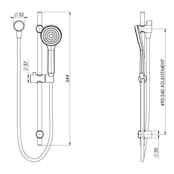 Phoenix Pina Rail Shower - Ideal Bathroom Centre153-6810-40Brushed Nickel
