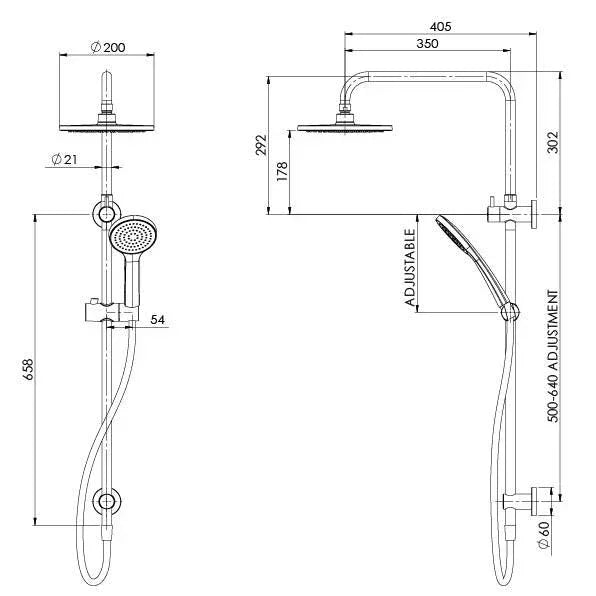 Phoenix Pina Twin Shower - Ideal Bathroom Centre153-6500-40Brushed Nickel