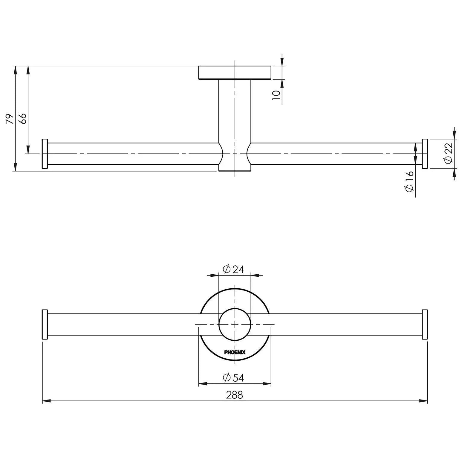 Phoenix Radii Double Toilet Roll Holder Round Plate - Ideal Bathroom CentreRA891 CHR