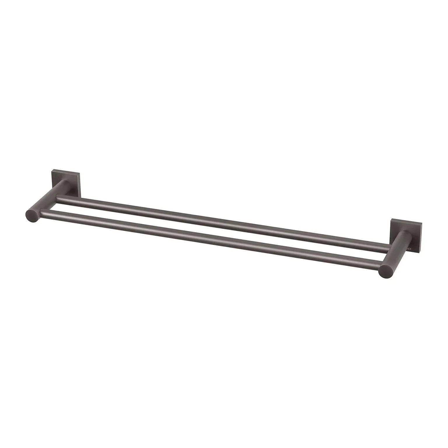 Phoenix Radii Double Towel Rail 600mm Square Plate - Ideal Bathroom CentreRS813GMGun Metal