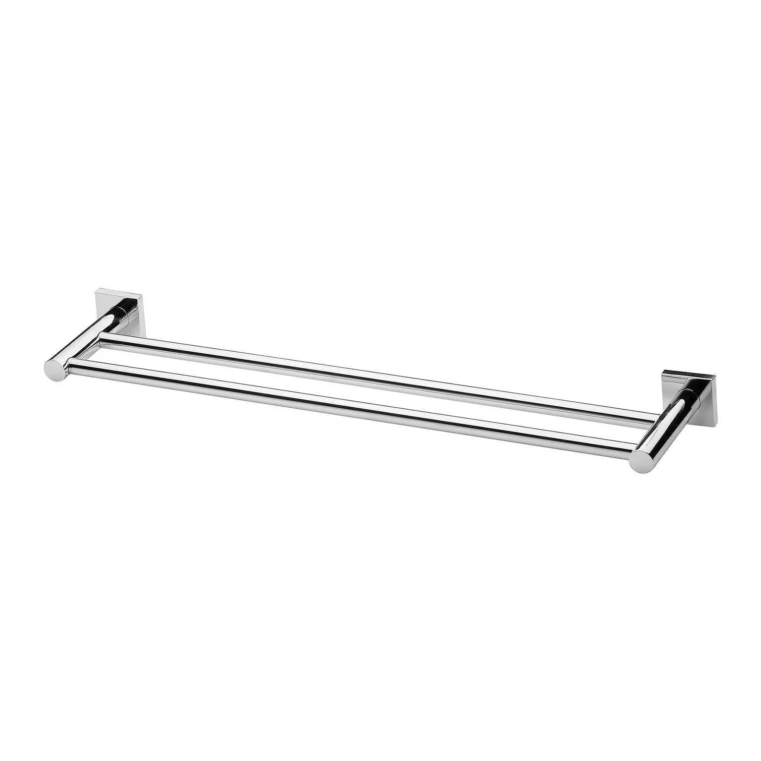 Phoenix Radii Double Towel Rail 600mm Square Plate - Ideal Bathroom CentreRS813CHRChrome