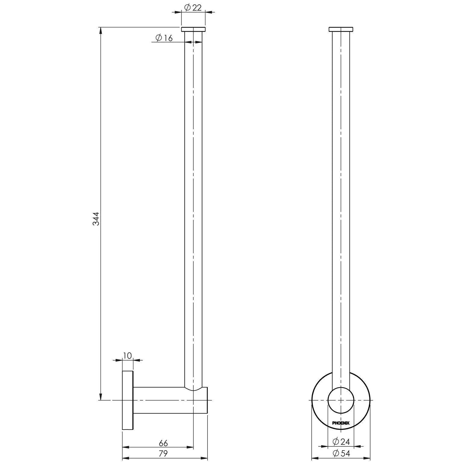 Phoenix Radii Spare Toilet Roll Holder Round Plate - Ideal Bathroom CentreRA898CHR