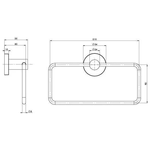Phoenix Radii SS 316 Hand Towel Holder Round Plate - Ideal Bathroom CentreRA893-51