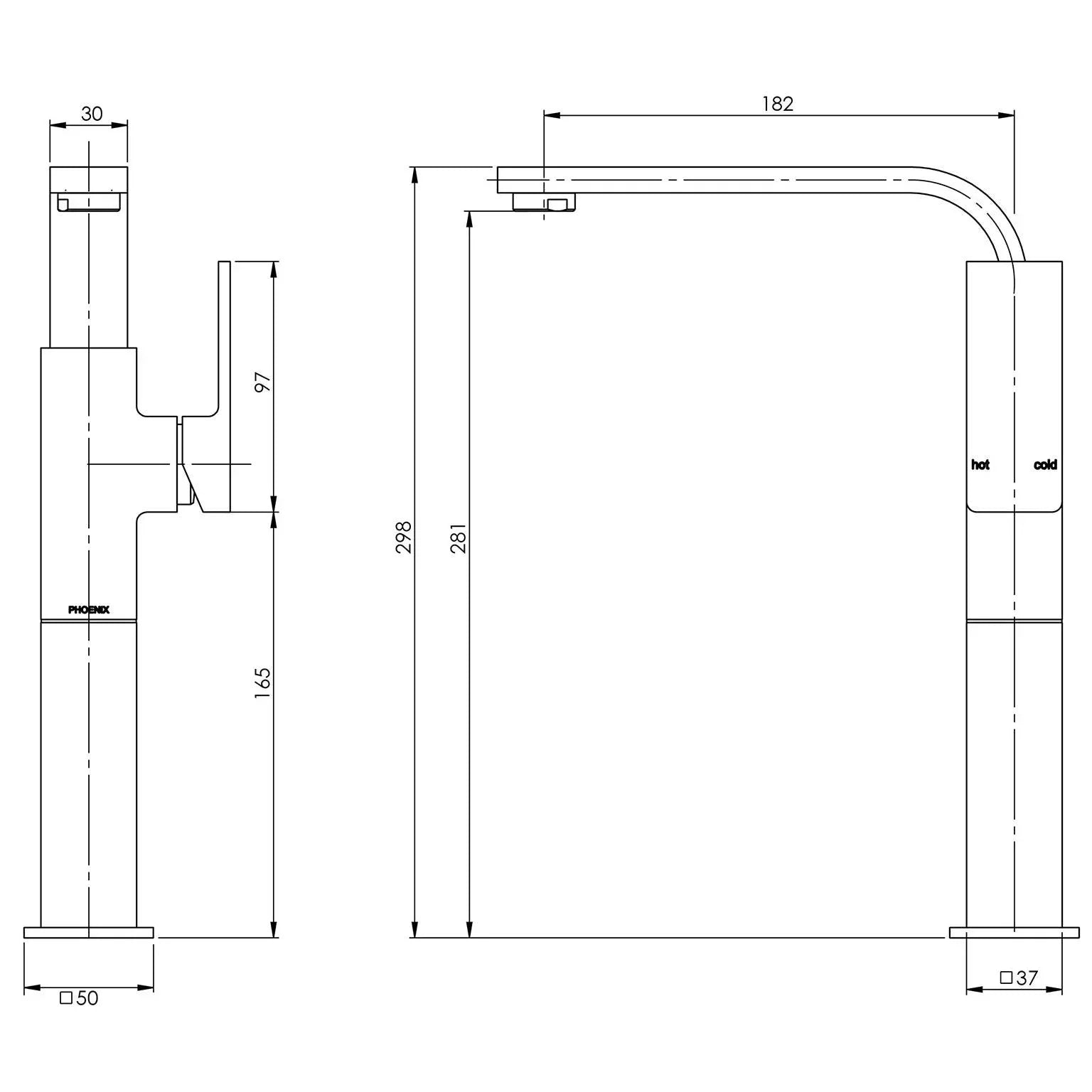 Phoenix Radii Vessel Mixer - Ideal Bathroom CentreRA790CHR