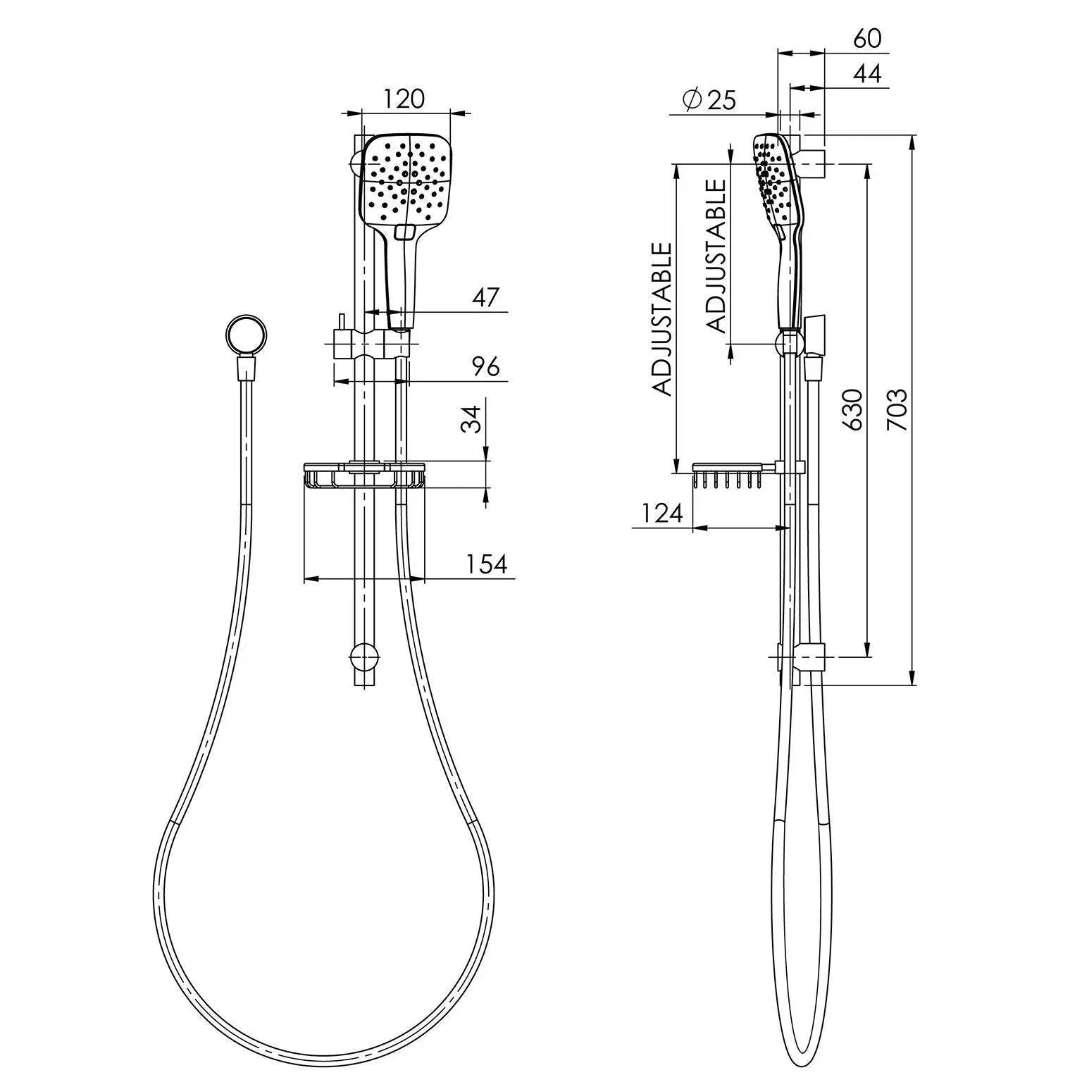 Phoenix Rush Rail Shower - Ideal Bathroom CentreRU6810-00