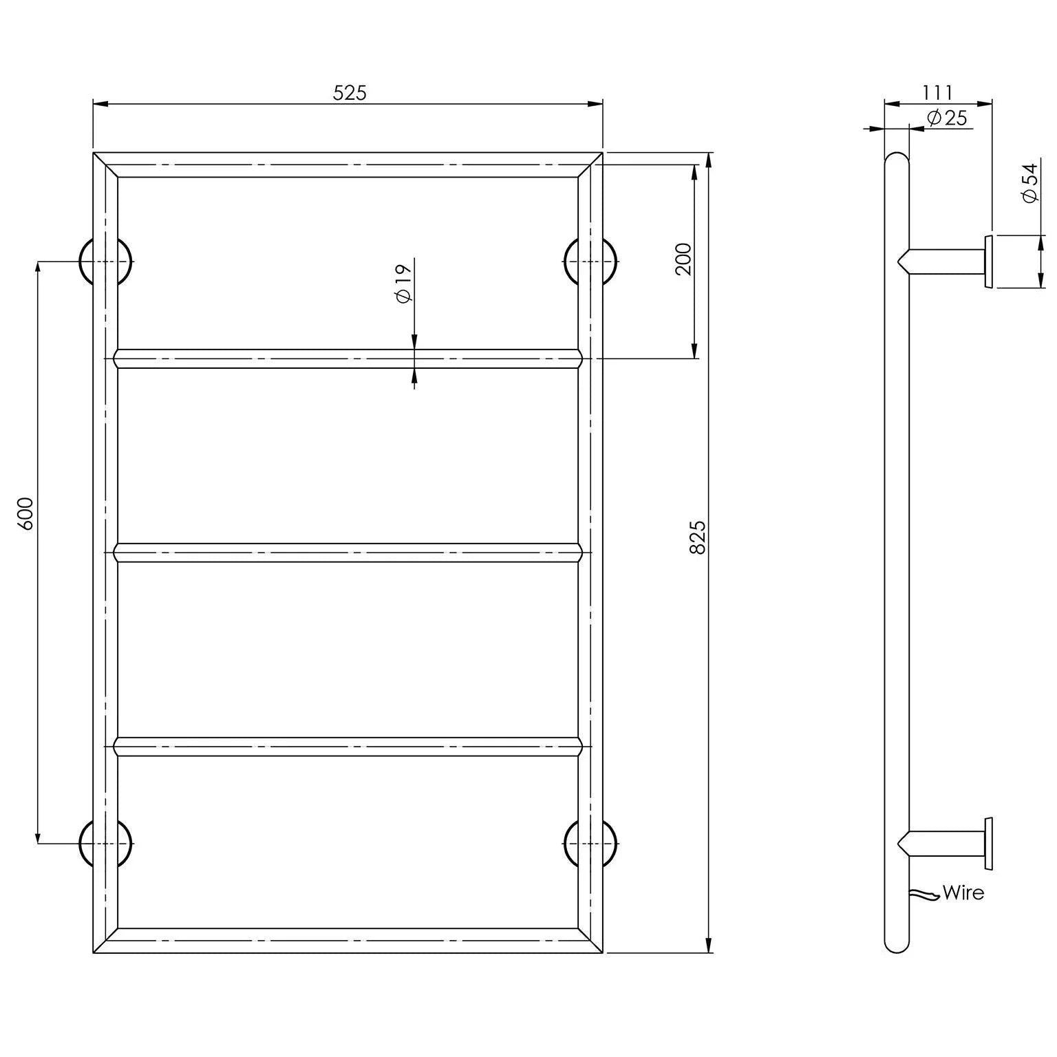 Phoenix Vivid Heated Towel Ladder - Ideal Bathroom CentreVA875