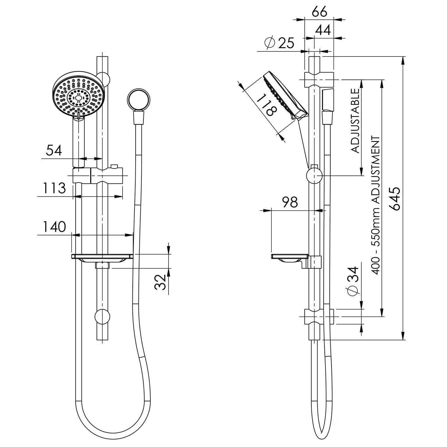 Phoenix Vivid Rail Shower - Ideal Bathroom CentreV685-12Brushed Gold