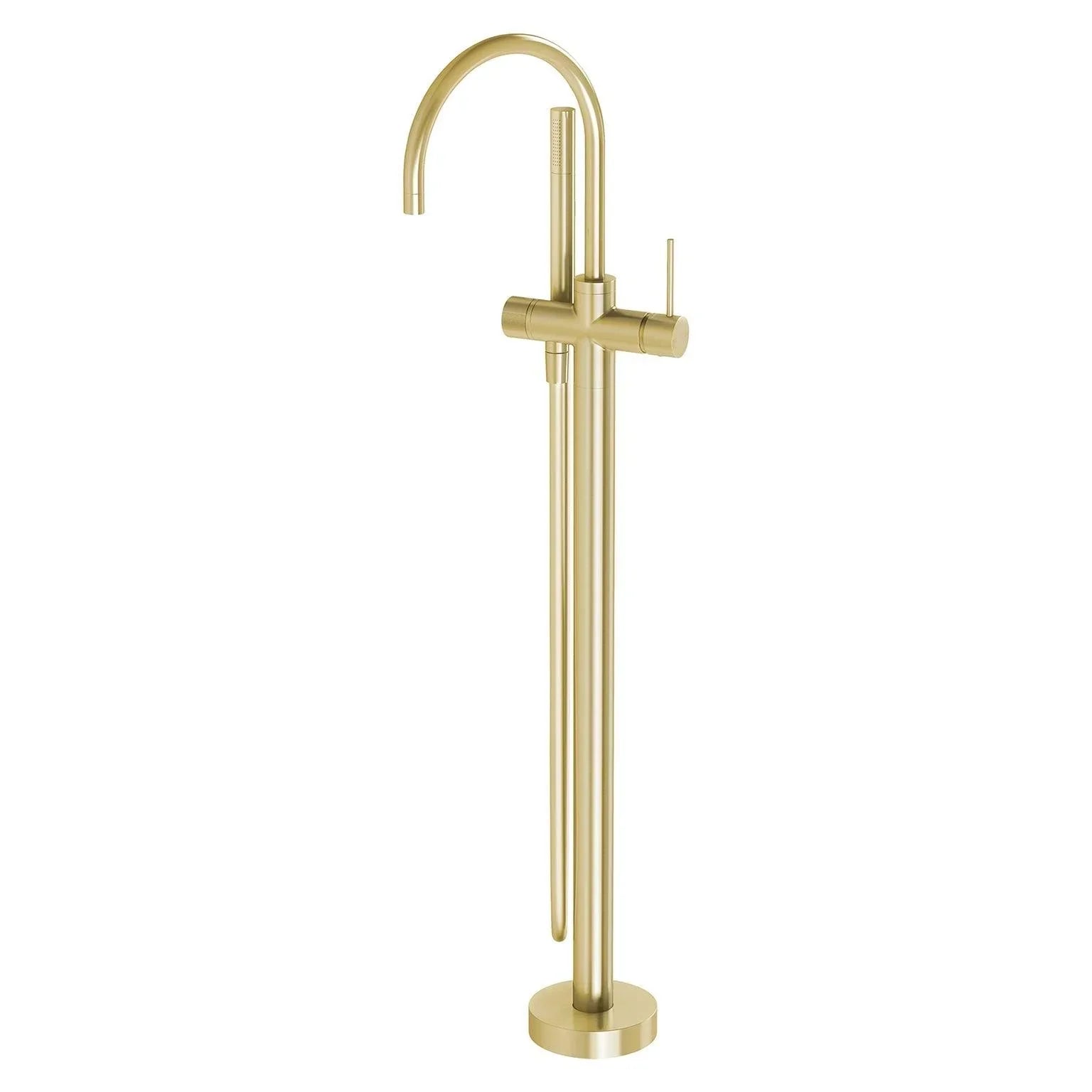 Phoenix Vivid Slimline Floor Mounted Bath Mixer with Hand Shower - Ideal Bathroom CentreVS7451-12Brushed Gold