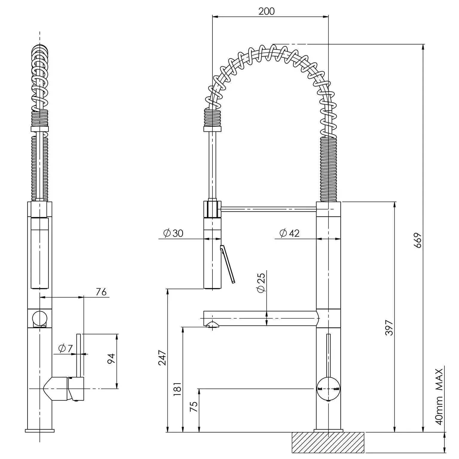 Phoenix Vivid Slimline Multi Function Sink Mixer - Ideal Bathroom CentreVS729
