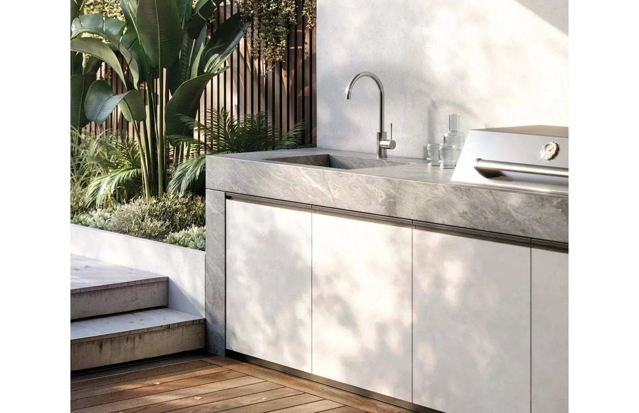 Phoenix Vivid Slimline SS 316 Sink Mixer 200mm Gooseneck - Ideal Bathroom Centre316-7300-51