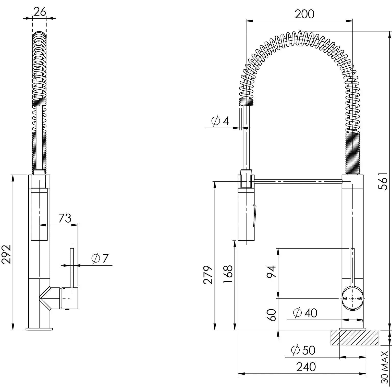 Phoenix Vivid Slimline Tall Spring Sink Mixer - Ideal Bathroom CentreVS736 CHR