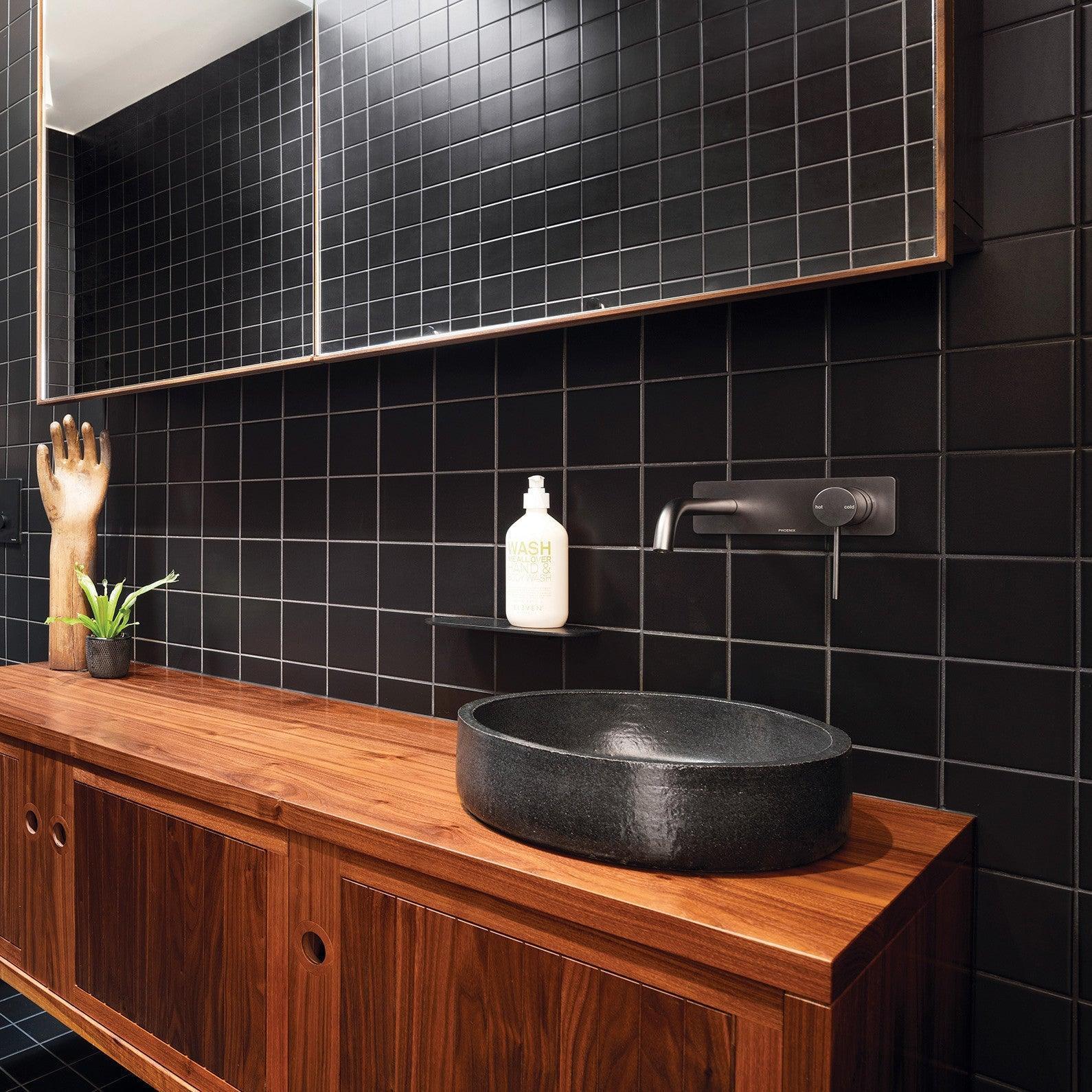 Phoenix Vivid Slimline Wall Basin/ Bath Mixer Set 180mm Curved - Ideal Bathroom CentreVS785-31Wall Basin Mixer SetCarbon Grey