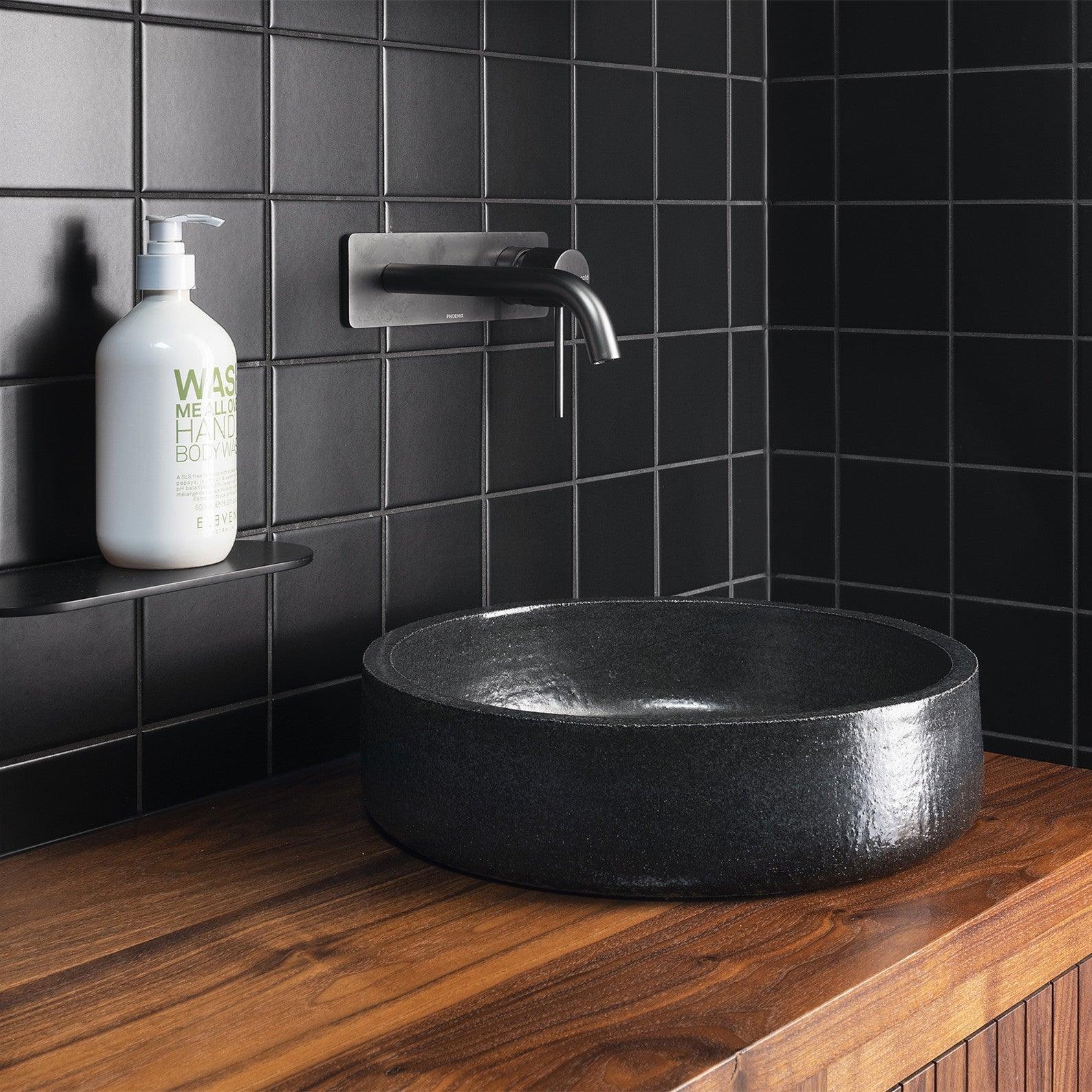 Phoenix Vivid Slimline Wall Basin/ Bath Mixer Set 180mm Curved - Ideal Bathroom CentreVS785-31Wall Basin Mixer SetCarbon Grey