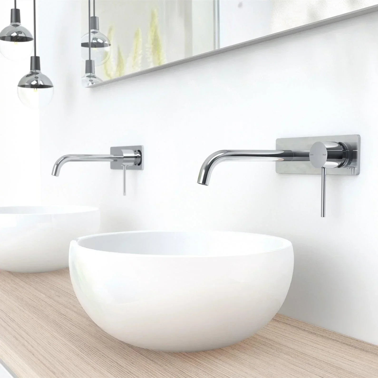 Phoenix Vivid Slimline Wall Basin/ Bath Mixer Set 180mm Curved - Ideal Bathroom CentreVS785-31Wall Basin Mixer SetCarbon Grey