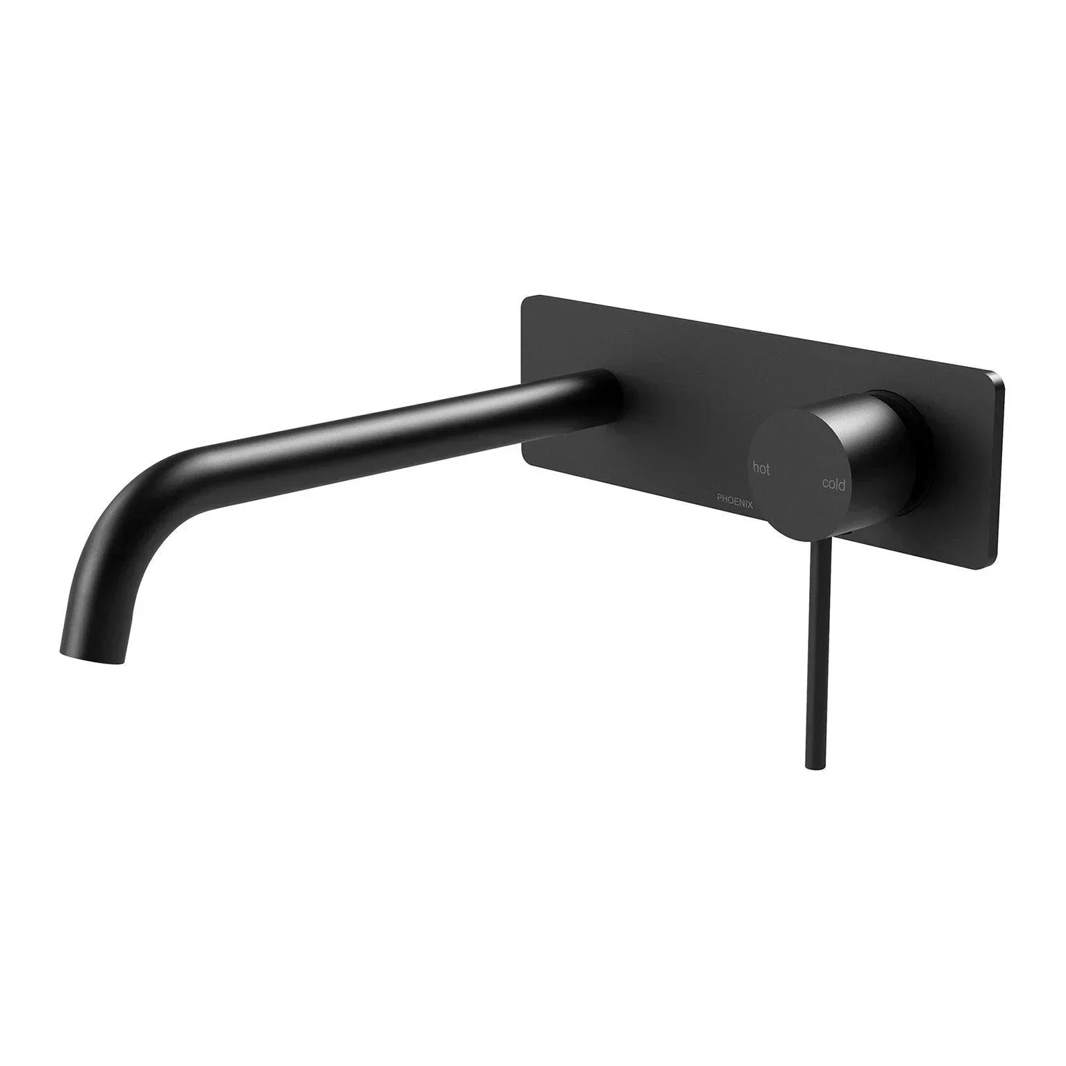 Phoenix Vivid Slimline Wall Basin/ Bath Mixer Set 230mm Curved - Ideal Bathroom CentreVS7830-10Wall Basin Mixer SetMatte Black