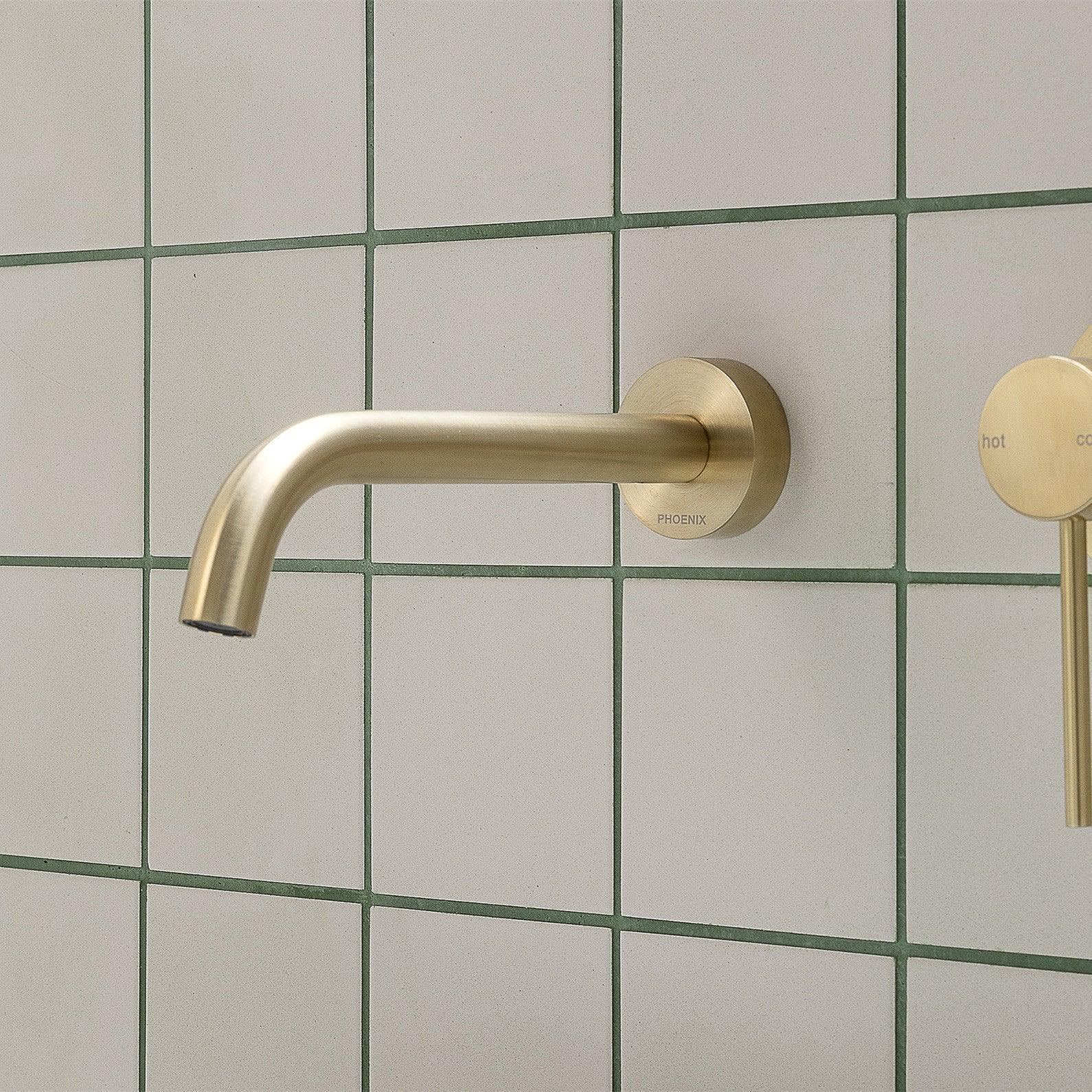 Phoenix Vivid Slimline Wall Basin/ Bath Outlet 180mm Curved - Ideal Bathroom CentreVS776-31Wall Bath Mixer SetCarbon Grey