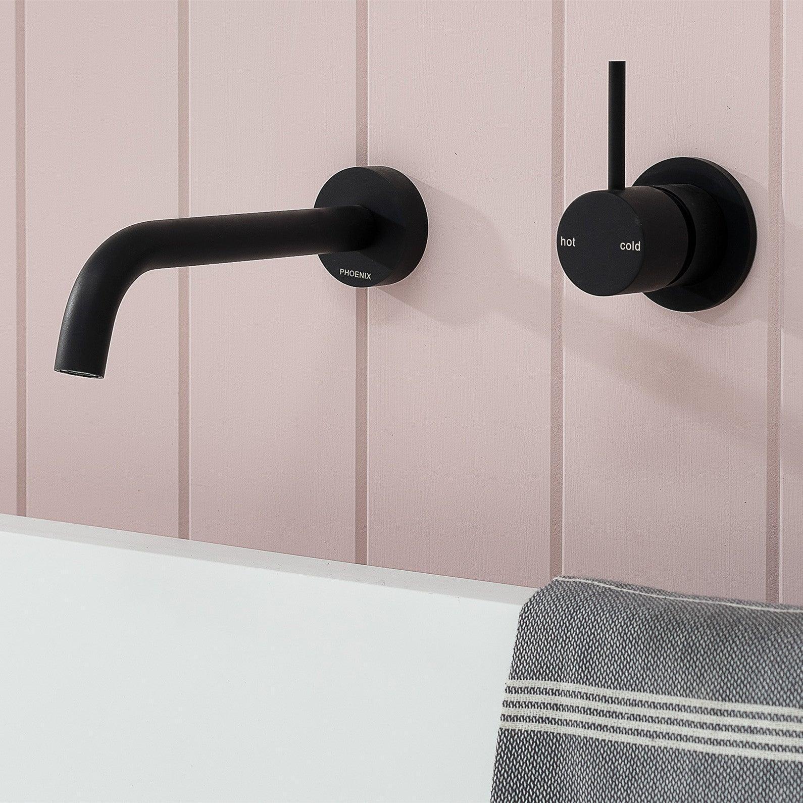 Phoenix Vivid Slimline Wall Basin/ Bath Outlet 180mm Curved - Ideal Bathroom CentreVS776-31Wall Bath Mixer SetCarbon Grey