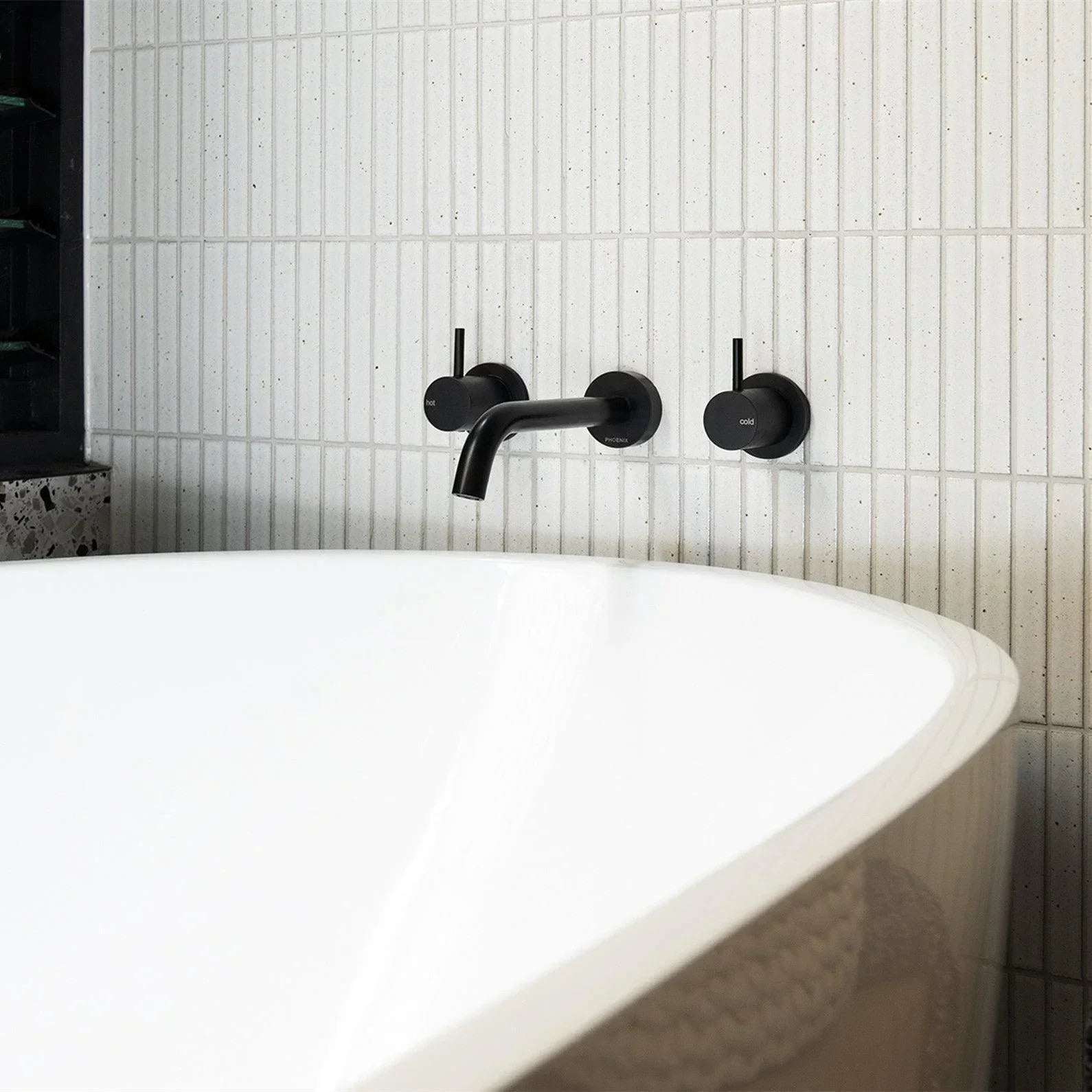 Phoenix Vivid Slimline Wall Basin/ Bath Outlet 180mm Curved - Ideal Bathroom CentreVS776-31Wall Bath Mixer SetCarbon Grey