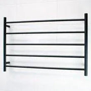 Radiant Round Bar Heated Towel Rail Matte Black Finish 5 Bar-950x600mm BRTR07 - Ideal Bathroom CentreBRTR07