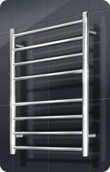 Radiant Heated Towel Rail - 530 x 700mm - 10 Round Bars - Mirror Polished